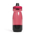 A drink bottle in pink and black with a sporty design and a branded logo on the side.