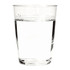 A clear Tritan carry cup filled with water, featuring a simple design and no visible branding.