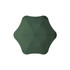 A green BLUNT Metro umbrella with a unique octagonal shape and a central button for opening and closing.