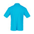 A blue polo shirt with short sleeves and a collar, featuring a small logo.