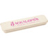 A bamboo fibre cutlery set in a natural colour case with a pink logo, suitable for home and living.