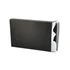 A5 zippered compendium in black, featuring a smooth exterior and a grey interior with multiple compartments.