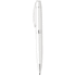 A sleek white metal pencil with silver accents and a clip, featuring a logo on the body.