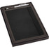 A black gift set featuring a journal and a silver pen, presented in a stylish black box with an insert.