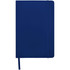 A navy blue A5 hard cover notebook with a strap closure and ribbon bookmark. It features a simple design.