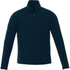 A men's quarter zip polar fleece jumper in dark navy, featuring a front zip and long sleeves. It has a logo.