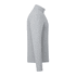A grey knit quarter zip jacket for men with long sleeves and a collar, featuring a logo.