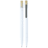 Recycled aluminium pen with bamboo clicker in white. Features a logo and sleek, minimalist design.
