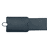 A navy blue pull-apart leather luggage tag with a loop for attaching to bags. It features a simple design.