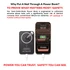 Apex Semi-Solid-State 22.5W MagSafe Wireless Power Bank in black, with a smartphone charging on top. Features branding.