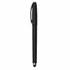 A black fidget gel pen with a sleek design and a silver accent at the tip, featuring a clip for easy carrying.