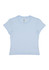A light blue women's baby tee with a fitted style. Features a tag inside and no visible logos.