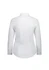A white long sleeve women's shirt with a fitted style and buttoned cuffs, featuring a small logo on the back.