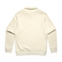 A cream-coloured collared crew jumper with long sleeves and a plain back. It has a logo at the collar area.