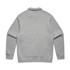 A grey collared sweater with a casual fit. The back view highlights the smooth fabric and ribbed cuffs.