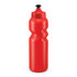 A drink bottle with a textured grip and a push-pull nozzle, featured in a vibrant red color.