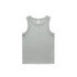 A light grey organic rib tank top with a simple design and a logo on the label.