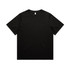 A black heavy tee with a classic round neck design. The shirt has a label tag and no visible logos.