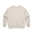A light beige jumper with long sleeves and a round neckline, featuring a simple design and a logo.