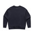 A dark navy jumper with a classic crew neck and long sleeves, featuring a solid back design.