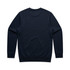 A navy blue hoodie featuring a back view with a simple design and ribbed cuffs and hem. Includes a logo.