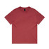 A heavy faded tee in a deep red colour, featuring a round neck and short sleeves, with a logo on the label.
