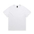 A white t-shirt featuring a relaxed fit and short sleeves. The design includes a logo at the neck.