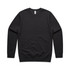 A black crew jumper featuring long sleeves and a round neckline. The garment has a minimalist design with a logo.