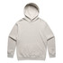 A light grey hoodie featuring a front pocket and a hood. The garment includes a logo on the front.