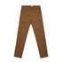Brown standard pants with a straight leg design, featuring a waistband and pockets. The image includes a logo.