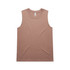 A sleeveless tank top in a soft beige colour, featuring a logo.