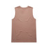 A sleeveless singlet in a light brown colour with a plain design and a brand logo.