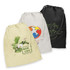 Three large cotton gift bags in cream, grey, and black, each featuring a unique logo or design.