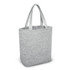 A gray felt tote bag with two handle straps and a structured shape.