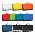 Variety of Alfresco Picnic Blankets in multiple colours, including white, yellow, orange, red, green, blue, and black, with handles.