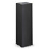 A drink bottle is displayed against a minimalist black background. The bottle features a sleek design and has a logo.