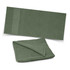 A green Dune Beach Towel displayed unfolded and folded, highlighting its soft texture and simple design.