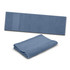 A folded blue sports towel and a flat blue sports towel displayed side by side.