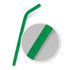 A green silicone straw with a curved design, featuring the embossed logo "Vortex."