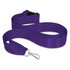 A purple ribbon lanyard with a clip attachment and a plastic buckle. It has a smooth, satin-like finish.