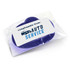 A silicone wristband in purple packaging, featuring a branding label on the front.