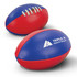 AFL mini ball in red and blue, featuring a logo and traditional stitching design.