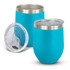 A drink bottle set in turquoise with stainless steel rims and clear lids. Includes two insulated cups.