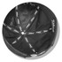 A black cap featuring a logo, viewed from the inside showing the lining and stitching details.