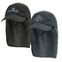 Two Legionnaire hats in dark grey, featuring neck flaps and distinct logos on the front of each.