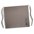 A full-length waist apron in taupe with a pocket and a logo on the side. Suitable for workwear use.