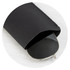 A black sunglass pouch partially covering a pair of dark sunglasses, featuring a logo.