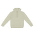 A unisex hoodie in a light beige colour featuring a front pouch pocket and a drawstring hood. It has a logo.