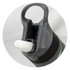 A drink bottle in dark grey with a wide opening and straw feature, designed for easy sipping. It has a logo.