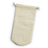 A drink bottle gift bag in a natural, off-white cotton fabric with drawstring closure.